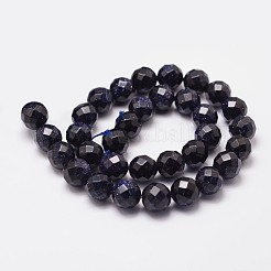 Synthetic Blue Goldstone Beads Strands&nbsp;G-N0178-05-8mm