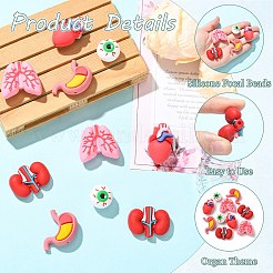 10Pcs 5 Styles Silicone Focal Beads&nbsp;SIL-CJ0003-23