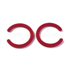 フロッキーアクリルビーズ  文字cの形  レッド  56x53.8x6.7mm  穴：1.4mm  内径：43.7mm&nbsp;LS-X-OACR-L010-C-13