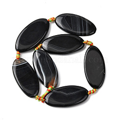 Natural Black Banded Agate Beads Strands&nbsp;G-F825-A01-01E
