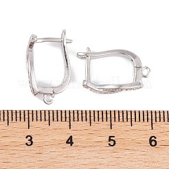 Rack Plating Brass Cubic Zirconia Hoop Earring Findings&nbsp;KK-S374-04P-05