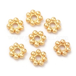304ステンレススチールスペーサービーズ  デイジーの花  粒状ビーズ  18KGP本金メッキ  6x1.7mm  穴：1.6mm&nbsp;STAS-H176-03D-G