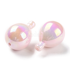 UVメッキアクリルビーズ  虹色の  ティアドロップ  ピンク  26.5x18mm  穴：1.8mm&nbsp;SACR-C003-03D