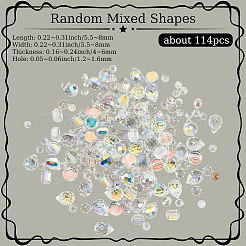 114Pcs Transparent Electroplate Glass Beads&nbsp;GLAA-PA0001-17E