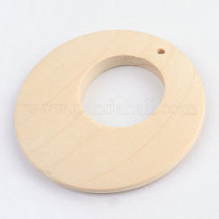 ウッドペンダント  フラットラウンド  ナバホホワイト  40x4mm  穴：2mm&nbsp;LS-X-WOOD-S664-02