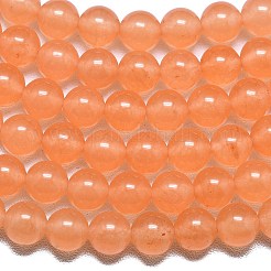 天然石マレーシアジェイドビーズ連売り  染め＆加熱  ラウンド  オレンジ  4~4.5mm  穴：0.8mm  約85~88個/連  14.57~14.96インチ（37~38cm）&nbsp;G-L645-C01-4mm-20