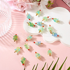 20Pcs 4 Styles Glass Ice Cream Pendants&nbsp;PALLOY-TAC0242-02