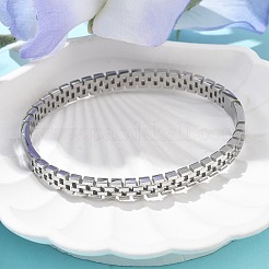 女性用304ステンレススチール時計バンドバングル  ステンレス鋼色  内径：2x2-3/8インチ（5x6cm）&nbsp;BJEW-Z092-03P