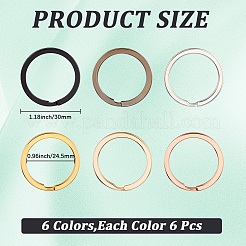 36Pcs 6 Colors Alloy Split Key Rings&nbsp;FIND-CY0001-71