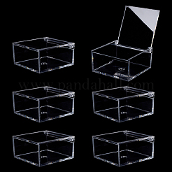 フリップ蓋付き透明アクリル包装箱  正方形  透明  8.2x8.2x4.15cm  内径：73x73x35.5mm&nbsp;CON-WH0110-36A