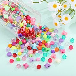 1400個 5スタイル 透明プラスチック編み込みヘア&アクリルビーズパーツキット  ミックスカラー  8~10x3.5~6.5mm  穴：1.6~3.5mm&nbsp;DIY-SZ0010-47