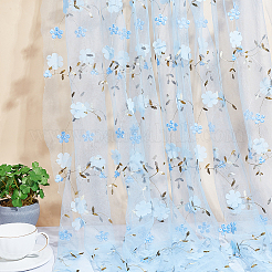 2ヤードの布  ウェディングドレスの衣服アクセサリー  花柄  ライトスカイブルー  1300~1660x0.1mm&nbsp;DIY-HY0001-46A