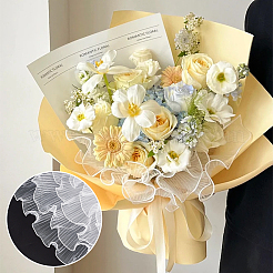 ポリエステルフラワーブーケラッピングメッシュペーパー  バレンタインデーの  結婚式  誕生日の装飾  ホワイト  28cm&nbsp;DIY-WH0542-37B