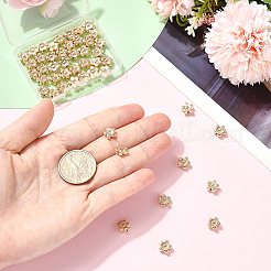50個の合金ビーズ  長持ちメッキ  花  18KGP本金メッキ  9x4.5mm  穴：1mm&nbsp;FIND-BBC0004-75