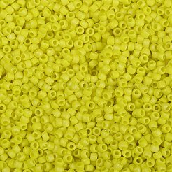 トーホー 8/0ラウンドビーズ  日本製シードビーズ  （402f）黄色の不透明なレインボーマット  3mm  穴：1mm  約222個/10g&nbsp;X-SEED-TR08-0402F
