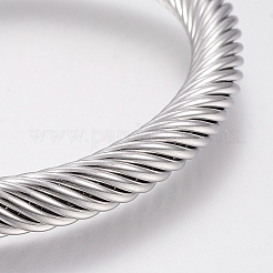 変色防止 304 ステンレススチール カフ バングル トルク バングル  ステンレス鋼色  48x60mm（1-3/4インチx2-3/8インチ）&nbsp;BJEW-H570-28P