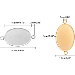 PVD Vacuum Plating 304 Stainless Steel Cabochon Connector Settings&nbsp;STAS-UN0004-49