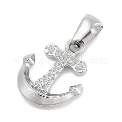 304 Stainless Steel Micro Pave Cubic Zirconia Pendants&nbsp;STAS-D112-03P-04