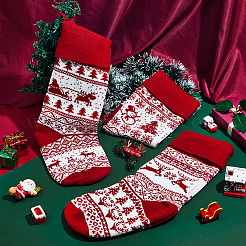 3Pcs 3 Styles Wool Yarn Knitted Hanging Christmas Stockings&nbsp;FEPA-SP0001-04A