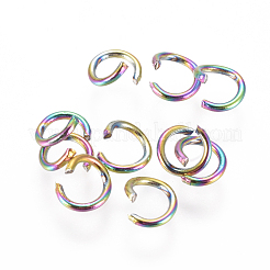 イオンプレーティング（IP）304ステンレス鋼オープン丸カン  虹色  20ゲージ  5x0.8mm  内径：3.4mm&nbsp;X-STAS-E475-01B