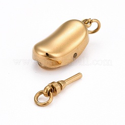 304ステンレススチールボックス留め具  ゴールドカラー  20x8x7mm  穴：2.5mm  ピン：1.2mm&nbsp;STAS-P100-21G