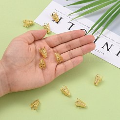 ゴールドカラーアイアン製花座ビーズキャップ  ファンシービーズキャップ  10 16 MMXmm  穴：1.5mm&nbsp;X-E047Y-G