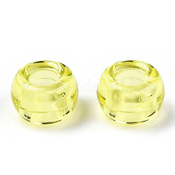 透明プラスチックビーズ  バレル  きいろ  9x6mm  穴：3.8mm  約1950個/500g&nbsp;KY-T025-01-E08
