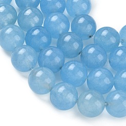 天然の天然翡翠ビーズ連売りを染めた  ラウンド  スチールブルー  12mm  穴：1.2mm  約16個/連  7.48インチ（19cm）&nbsp;G-G021-01D-09