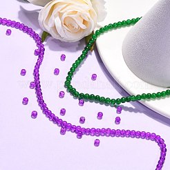 ミックスクラックガラスビーズ連売り  ラウンド  ビーズ：直径4mm  約195個/連  長さ32インチ  穴：約0.5mm&nbsp;GGC4mm