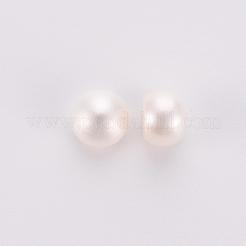 天然な培養された淡水パールビーズ  グレード3 A  片穴  ロンデル  フローラルホワイト  7~8x6mm  穴：0.8mm  66個/ボードについて&nbsp;PEAR-P056-050
