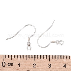 925スターリングシルバーピアスフック  スタンプ925個付き  銀  14.5x15x2.5mm  穴：1.2mm  21ゲージ  ピン：0.7mm&nbsp;STER-K167-052S