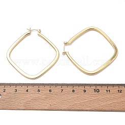 女性のための真鍮のフープピアス  菱形  18KGP本金メッキ  50x47.5x2mm&nbsp;KK-CBA4112-04G