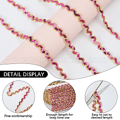 パイエットウェーブリボン1個  レースのトリム  洋服アクセサリー  ファイヤーブリック  1/2インチ（12mm）&nbsp;OCOR-CY0002-78A