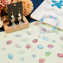 100Pcs 10 Style Two Tone Transparent Spray Painted Glass Pendants&nbsp;GLAA-SC0002-15