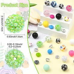 Food Grade Silicone & Brass Grade A Crystal Rhinestone AB-Color Resin Rhinestone Beads Findings Kits&nbsp;SIL-YW0002-55