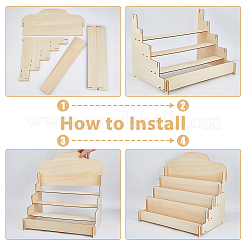 4-Slot Wood Display Risers&nbsp;ODIS-WH0030-178A-02