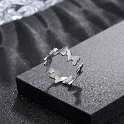 304 Stainless Steel Cuff Open Rings for Women&nbsp;XQ6225