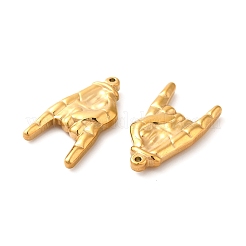 イオンプレーティング（IP）304ステンレスペンダント  ヤシのチャーム  ゴールドカラー  37x20x5.5mm  穴：1.5mm&nbsp;STAS-Q001-05G