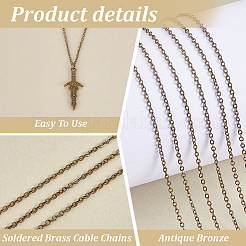 5 Yard Brass Cable Chains Cable Chain Size 2x1.5x0.5mm Antique Bronze Jewelry Making Chain&nbsp;CHC-PH0001-13AB-FF