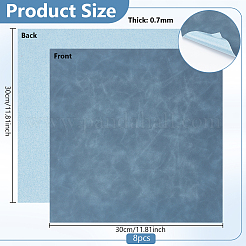 PUレザー生地  DIYクラフト用品  スコアー  スチールブルー  300x300x0.7mm&nbsp;DIY-WH0656-70D