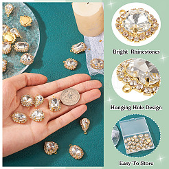 30Pcs 5 Styles Crystal Glass Rhinestone Pendants&nbsp;RB-TA0001-09