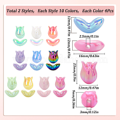 80Pcs 20 Styles UV Plated Acrylic Beads&nbsp;OACR-SC0001-86