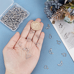 120Pcs 6 Styles 304 Stainless Steel Open Pendants&nbsp;STAS-AR0002-58P
