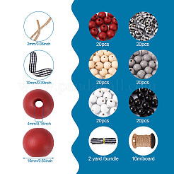 Painted Natural Wood Beads&nbsp;WOOD-YS0001-01