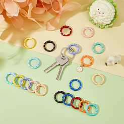 20Pcs 10 Colors Zinc Alloy Spring Gate Rings&nbsp;FIND-HY0002-97