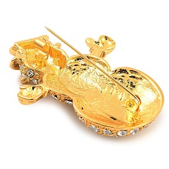 クリスマステーマ合金クリスタルラインストーンブローチ  バックパック服用  雪だるま  ゴールドカラー  54x43mm&nbsp;JEWB-S022-02A-G