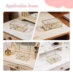 Transparent Glass Jewelry Organizer Display Cases with Metal Frame&nbsp;AJEW-WH0410-465B