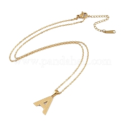 Ion Plating(IP) Initial Letter 304 Stainless Steel Pendant Necklaces&nbsp;NJEW-M199-01G-A