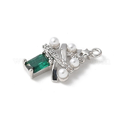 Brass Micro Pave Cubic Zirconia Pendants&nbsp;KK-P290-49P
