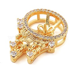 Castle Brass Micro Pave Cubic Zirconia Pendant Peg Bails&nbsp;LS-KK-L217-002G